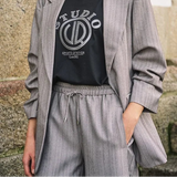 Elastic Herringbone Trousers