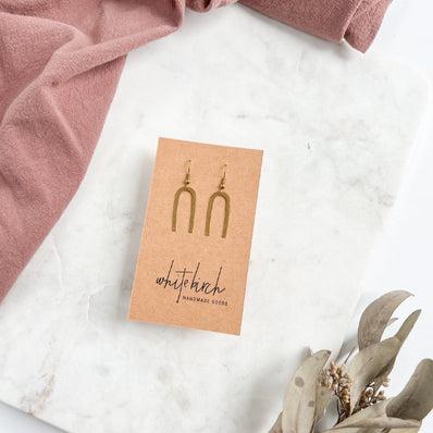 Brass Horseshoe Statement Earring