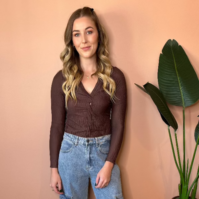 Nissa Textured Twist Front Top