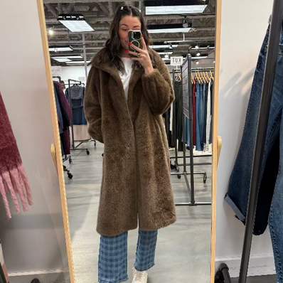 Lucille Long Faux Fur Coat