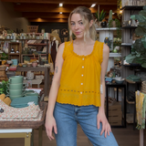 Sunflower Lace Trim Tank