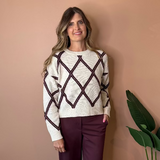 Deena Diamond Check Sweater