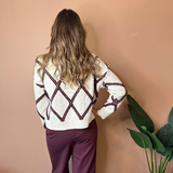 Deena Diamond Check Sweater