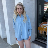 Chambray Button Up w/ Pearl Snaps