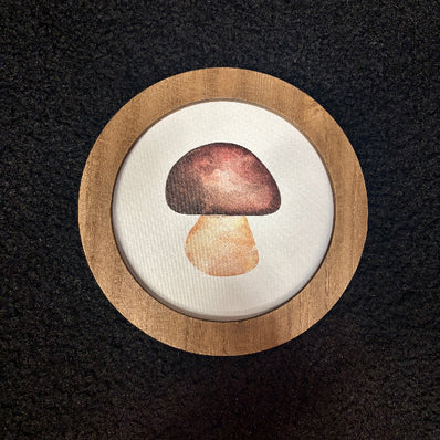 Mushroom Wall Art Round Frame