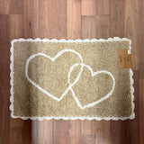 Heart Cross Tuffed Bath Mat