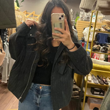Cali Pinstripe Jacket w Detachable Hood