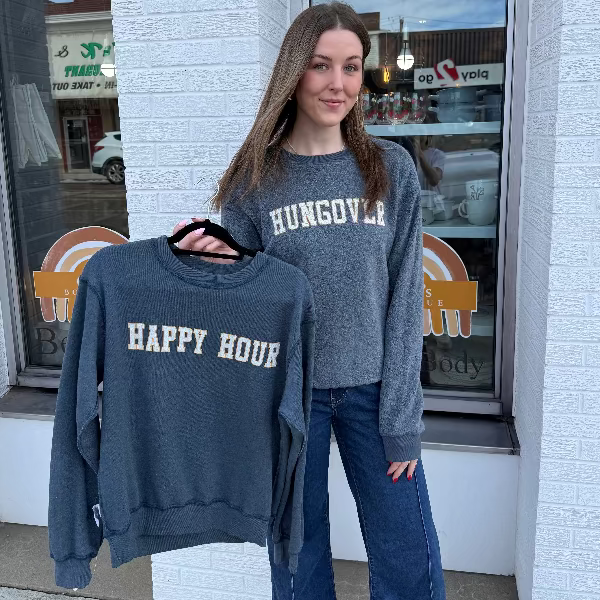 Happy Hour/Hungover Reversible Sweatshirt