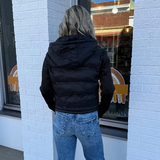 Parker Mixed Fabric Puffer Jacket