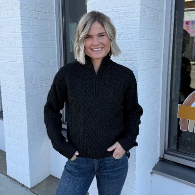 Becca 1/2 Zip Cable Knit Sweater