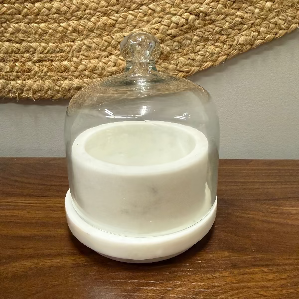 White Marble Butter Dish
