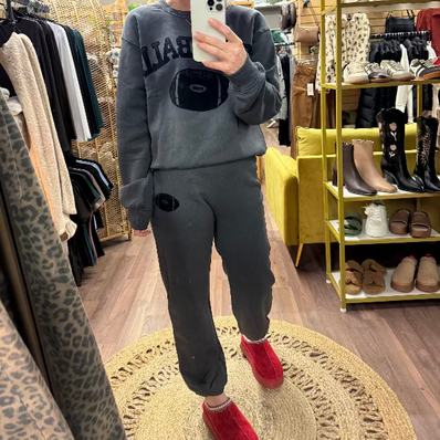 Flocked Football Sweatpants