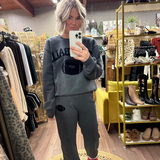 Flocked Football Galaxy Sweatshirt