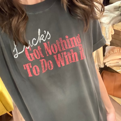 Luck Boyfriend Tee (Double Sided)