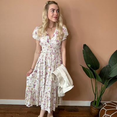 Joy Bubble Sleeve Maxi Dress