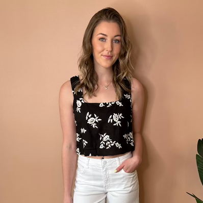 Shye Embroidered Square Neck Top