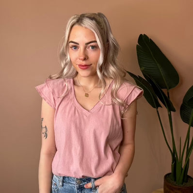 Fresia Flutter Sleeve Raglan Tee