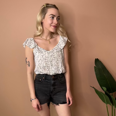 Isabella Ruffle Sleeve Top