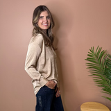 Lila Crinkle Satin Blouse