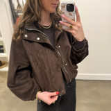 Mia Faux Suede Balloon Jacket
