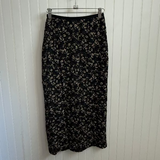 Green Glow Flowers Midi Skirt