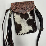 Tooled Leather Phone Crossbody