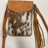 Tooled Leather Phone Crossbody