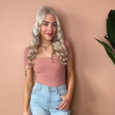 Stacy Rib Short Sleeve Bodysuit