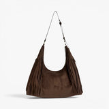 Jackie Faux Suede Hobo Fringe Bag
