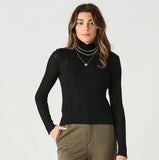 James Mock Neck Ribbed Top