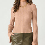 James Mock Neck Ribbed Top