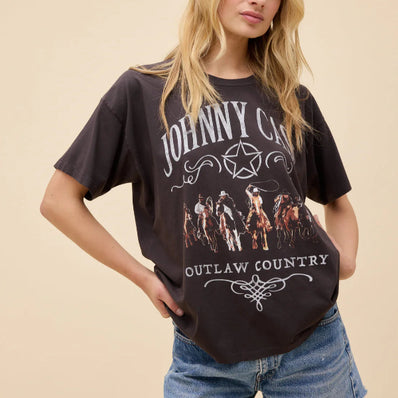 Johnny Cash Outlaw Country Merch Tee