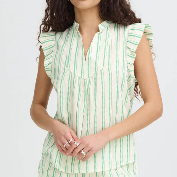 Jovil Cap Ruffle Sleeve Top