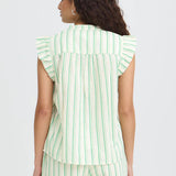 Jovil Cap Ruffle Sleeve Top