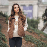 Quilted Button Front Vest