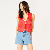 Karter Tie Front Eyelet Top