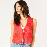 Karter Tie Front Eyelet Top