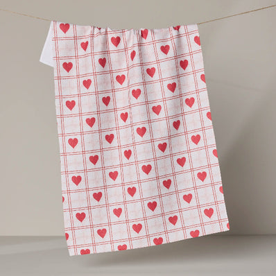 Geometry Valentine Kitchen Tea Towel
