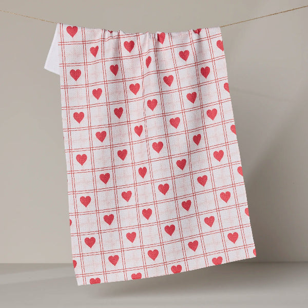 Geometry Valentine Kitchen Tea Towel