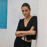 La Belle Linen Cropped Top
