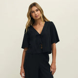 La Belle Linen Cropped Top