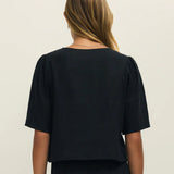 La Belle Linen Cropped Top