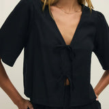 La Belle Linen Cropped Top