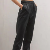 Lenora Faux Leather Jogger