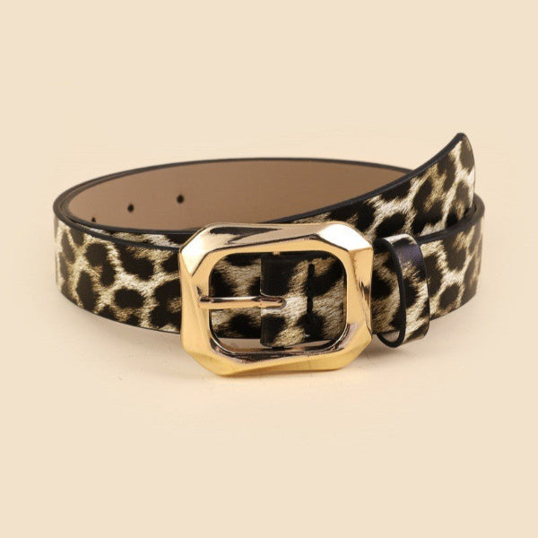 Textured Rectangle Buckle Belt