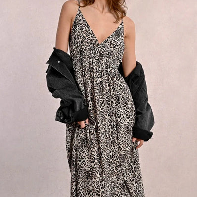 Lexy Long Leopard Dress