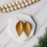 Leather Leaf Earrings