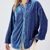 Lorelai Button Up Velvet Top