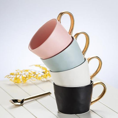 Matte Cup w/ Gold Handle