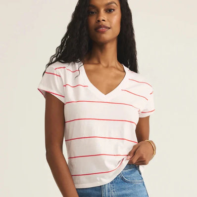 Striped Modern V-Neck Tee
